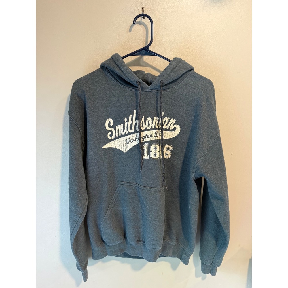 Smithsonian Institution Washington DC 1846 Graphic Hoodie Blue Gray Mens Medium